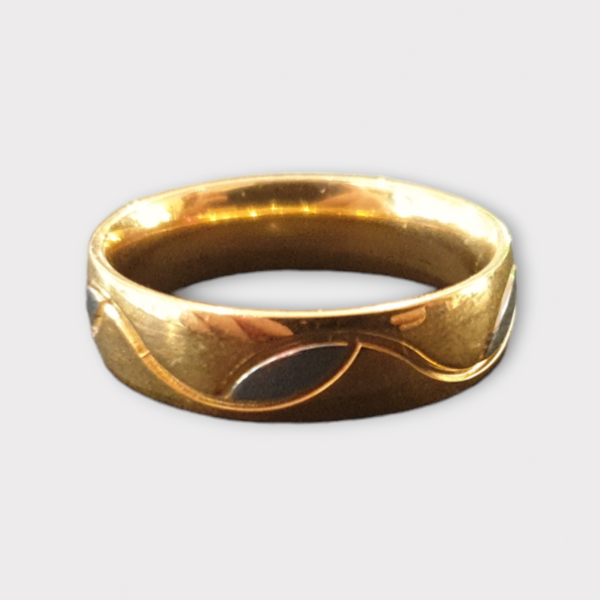 Plated Mix Two Tone Skin Friendly, Nickel, Copper Free Stainless Steel Band Ring_2123728 Gold